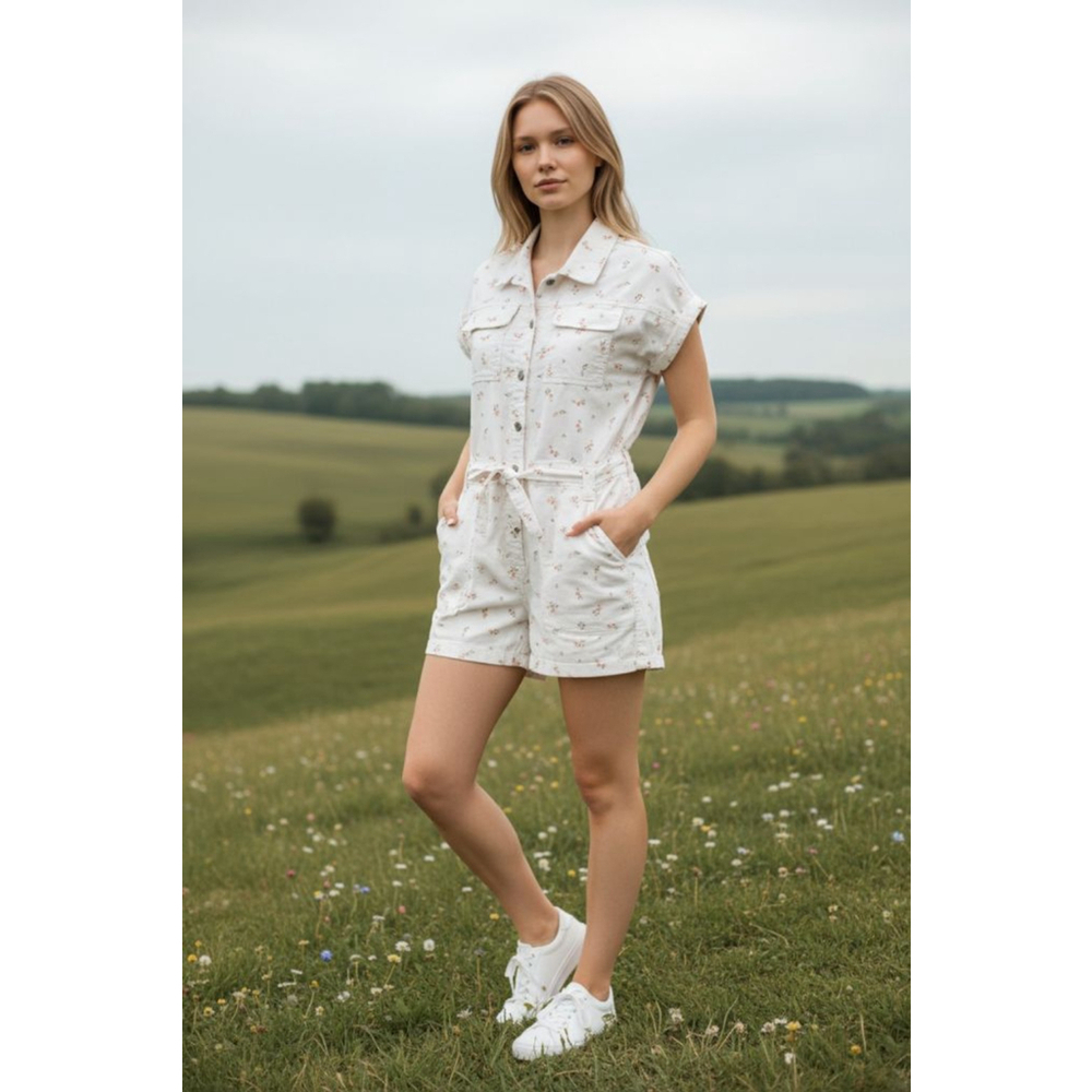 Women's CELEBRITY PINK White Floral Romper M